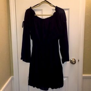 Navy pleated dress